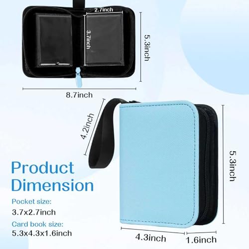 1 Pocket Card Binder – Collectible Trading Card Album, Single Card Holder with 20 Pages, Holds 40 Cards, Side-Loading Mini Binder for TCG, MTG, Sports, Baseball, Football, Small Sports Card Book,Blue - color: Blue