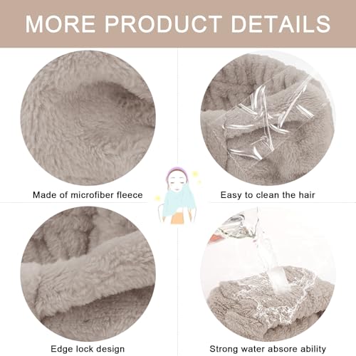 CIEHER 12 PCS Makeup Headband for Women Wrist Washband Scrunchies Cuffs for Washing Face, Soft Bow Hair Band Matching Wristbands, Black, Grey, Light Coffee, Beige - color: Black, Grey, Light Coffee, Beige