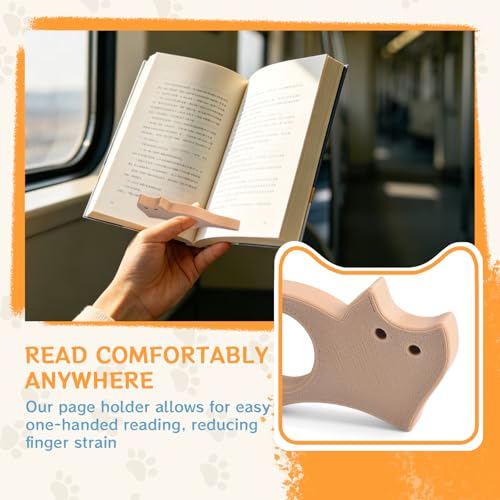Cat Book Page Holder for Reading 3D Printing Thumb Page Holder Ideal Books Reader Gifts & Reading Accessories Book Worm Gifts - color: Cat