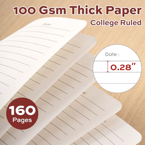 deli Crimson Lined Spiral Journal Notebook, 160 Pages, A5 (5.5"x8") Hardcover Writing Notebook, College Ruled Spiral Bound Journal for Women & Men - Perfect for Work, School, Office & Note Taking - color: Crimson
