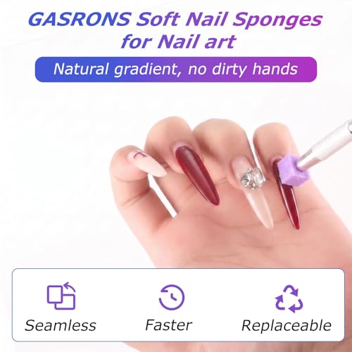 Soft Nail Sponges（150PCS）, Reusable Nail sponges,Nail DIY sponges, Nail Art sponges, 1PCS Grabbing Pen and Nail Brush Professional Accessories Manicure Salon Supplies (Purple) - color: Purple