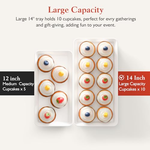 Bumusty 3-Tier Melamine Serving Tray Set, 14 x 7 in, Black Stand - color: Black, size: 14" x 7"