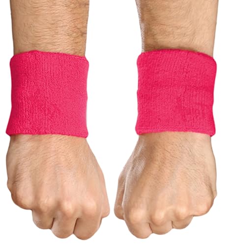 Sports Sweatbands - Arm Bands for Wrists, Sweat Absorption for Men & Women - color: Wristband - Pink
