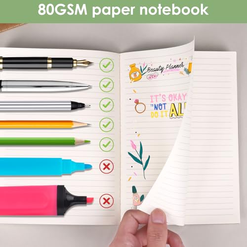 LABUK 48 Pack Lined Kraft Notebooks, A5 Journals Bulk, 8.3x5.5 Notebook Bulk for Traveler Journal, Students Gift School Office Supplies (30 Sheets/60 Pages) - color: Kraft color