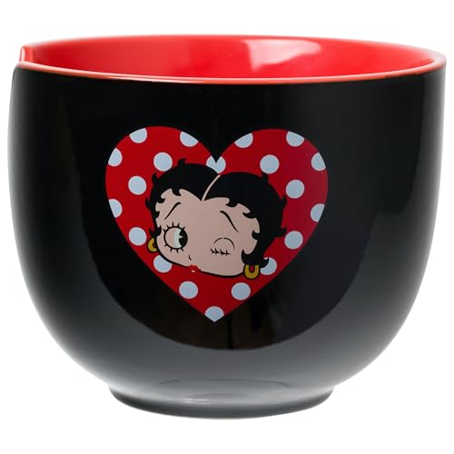 Silver Buffalo Betty Boop Heart Wink, Ramen Bowl with Chopsticks, 20oz - color: Betty Boop Wink Spoon, size: 20 Ounces (With Spoon)