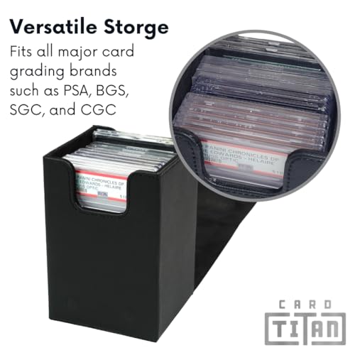 Titan Slab Box Single Row - Trading Card Storage Box for Sports and TCG Cards - Card Case Fits PSA, BGS, SGC and CSG Graded Card Slabs - color: Single Row - Black, size: Single Row