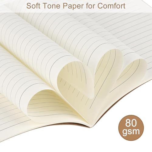 SZYIKUER A5 Kraft Notebooks Bulk, Lined Paper Journaling Notebooks, Notebooks for Work, Journal notebooks for kids, Composition Notebooks for School， 60 Pages ，8.3x5.5 Inches 4Pack