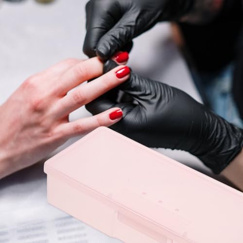 Clear Nail Storage Box Manicure Tool Box Organizer for Nail Art Supplies Portable Kit Case for Home and Salon Use Long Shape 7.59 X 3.03 X 1.53 in