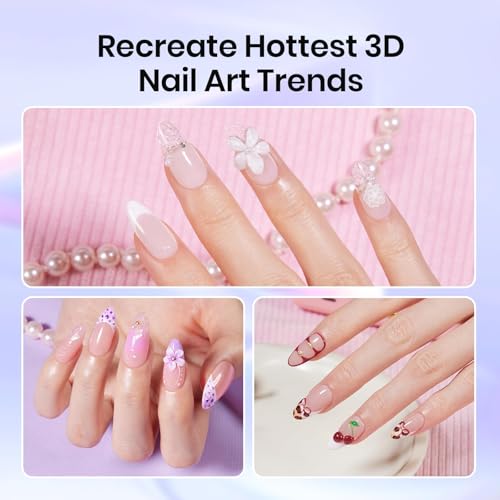 Beetles 5PCS Nail Art Dotting Tools Dual-Head Silicone Tools for Nail Art - color: D-Purple-5