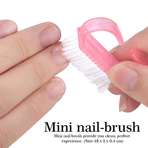 3pcs Double Sided Rectangular Nail File and Buffer, Buffer Block Sponge Polished, Nail Brush, Come with Cuticle Nipper and Pusher, Perfect Manicure Tool Kit for Shiny Nail - color: Pink