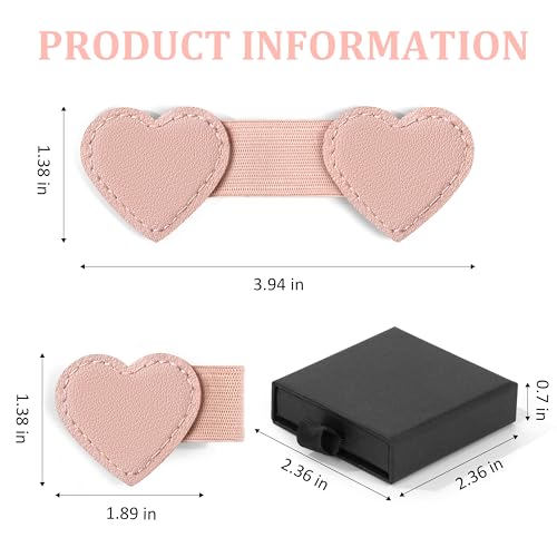 2Pcs Magnetic Leather Bookmarks with Pen Holder Gift Box, Heart-Shaped Magnetic Book Marks for Book Lover Readers Cute Leather Bookmark for Women Girls (Pink) - color: Pink