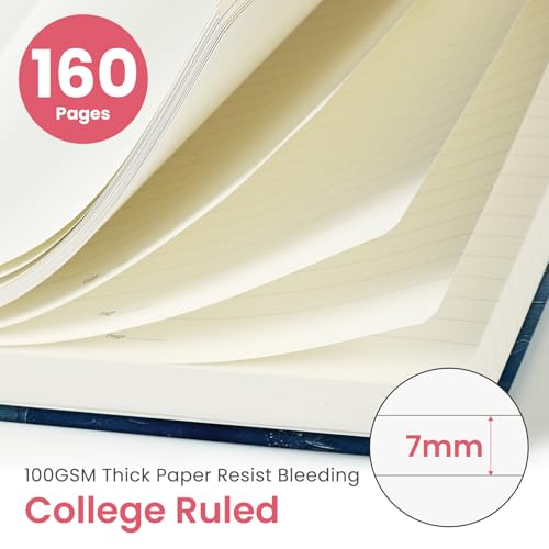 Taja Pretty Lined Journal for Women, Aesthetic Hardcover Leather Journal - color: C-Sunset, style: A-Lined
