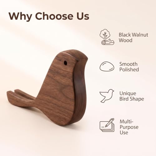 Wood Bird Shape Business Card Holder for Desk,Wooden Name Card Holder - color: Walnut Bird Shape