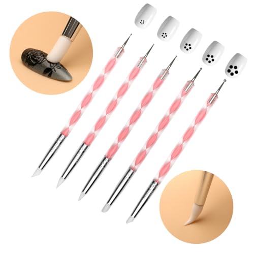 Nail Art Brushes for Gel Art Design Nail Art Pens Brushes Nail Art Tool Set IncludeNail Dotting Tools Dual-Head Pen Painting Set Liner Brush Nail Drawing Pen For Nail Design