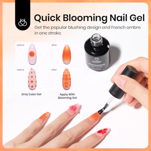 Beetles 2Pcs Blooming Gel for Nail Art, Watercolor & Marble Nail - color: E-Clear-2