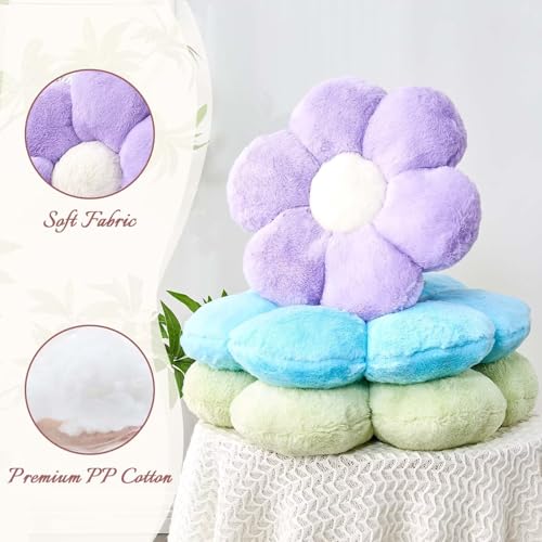Kcvvcr Lavender Flower Pillow, 17.7" Flower Shaped Plush Decorative Throw Pillow for Bed - color: Lavender, size: 17.7 Inch