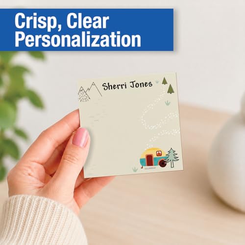 Current Camping Personalized Note Sheets in a Cube - 400, 3.38 x 3.38, Loose Sheets in 2.75" Tall Clear Acrylic Box - color: Camping