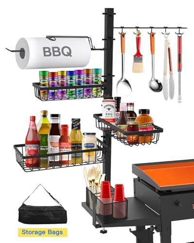 Griddle Caddy for Blackstone Griddle Accessories with Powder Coating, Black
