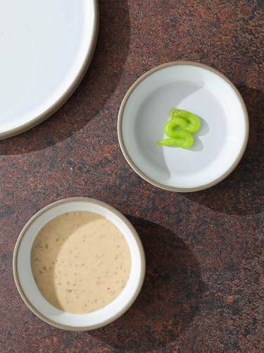 famiware Ceramic Soy Sauce Dish, 3oz Dipping Bowls Set of 6, Snowy White - color: Snowy White, style: Nature
