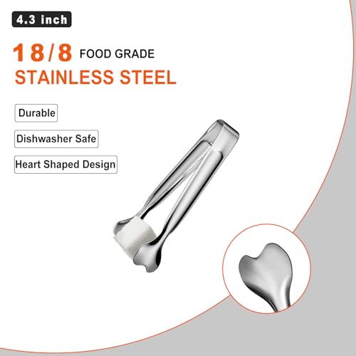 Mini Serving Tongs, Anytrp 18-Packs Stainless Steel Sugar Tongs, 4.3inch Ice Tongs Kitchen Appetizers Tongs for Coffee Bar, Tea Party, Desserts Party, Sugar and Ice Bucket - color: Silver-18pcs, size: 4.3inch