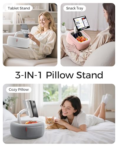 LULULOOK Tablet Pillow Stand for Kindle/iPad, Kindle Holder for Bed, Pink - color: Snug Pink