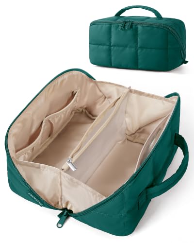 BAGSMART Quick-Access Makeup Bag, Water-Resistant Travel Toiletry Organizer - color: Deep Teal
