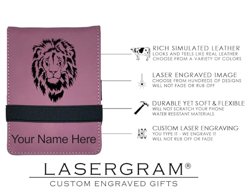 LaserGram Mini Padfolio with Notepad and Pen, Hawaiian Sea Turtle, Personalized Engraving Included (Pink) - color: Pink