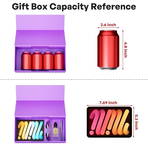 RYDDOY Purple Gift Box, 12x6x4'' Gift Boxes with Lids for Presents - color: Purple, size: 12 x 6 x 4 Inch