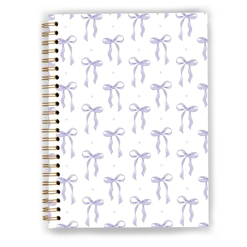 Cute Girly Purple Bow Notebook, Coquette Aesthetic Journal for Women Girls, Preppy Gifts, Bow Office Supplies, Preppy Girly Spiral Notebook Journal 5.5x8.3 - color: Color 05
