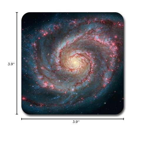 Starry deep Outer Space Nebula and Galaxy Pattern Square Coaster Set of 4 - color: Starry Deep Outer Space Nebula and Galaxy Pattern Square