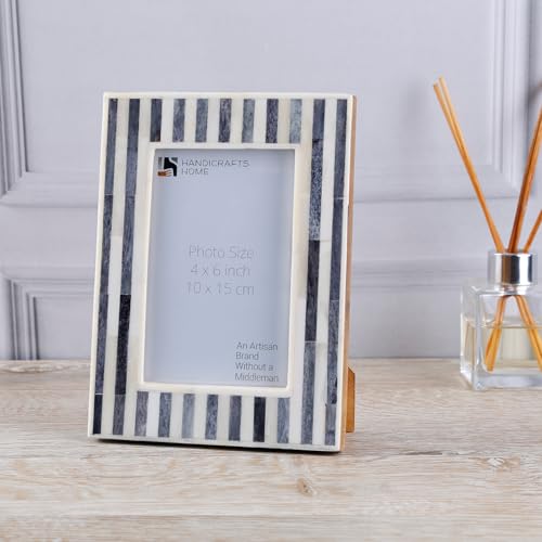 Handicrafts Home Handmade Bone Inlay Grey & White Picture Frame Neutral,5x7 - color: KAYALA-SAJE, size: 4X6