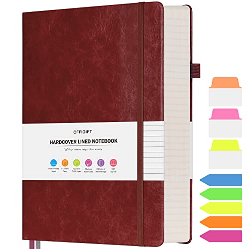 College Ruled Notebook A5, 312 Numbered Pages Diary, Lined Leather Journal - color: Burgundy, size: A5