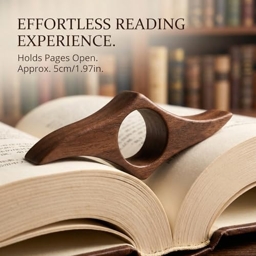 1 Pc Wooden Page Holder, Thumb Page Holder, Reading Accessories, Book Clip for Hands-Free Use, Ideal for Book Lovers & Daily Reading(Large) - size: Large