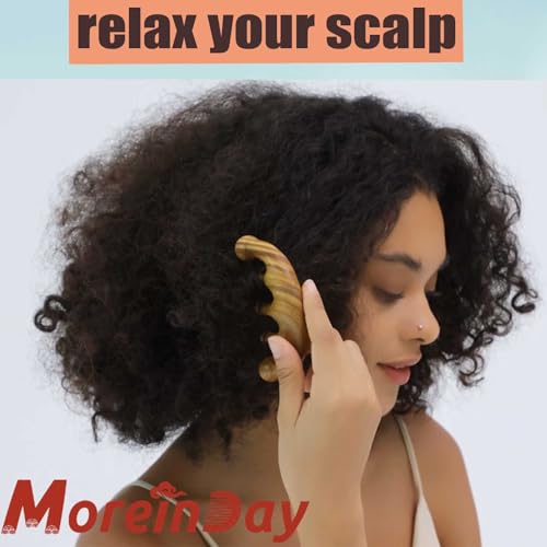Wooden Scalp Massager for Scalp Relax, Loc Comb, Scalp Gua Sha - style: 02 Lucky