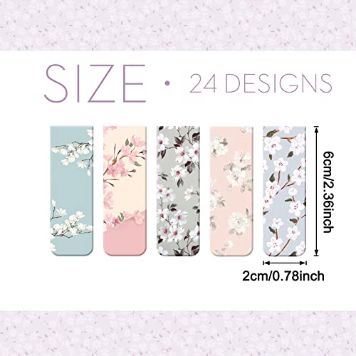 Dianelhall 24 Pcs 24 Pcs Magnetic Bookmarks Floral Page Marker Clips Women