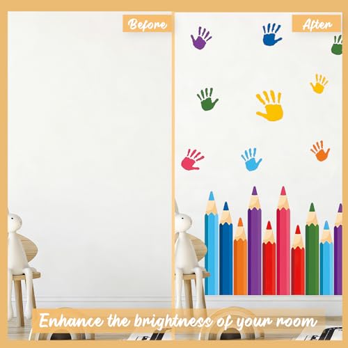 Back to School Pencils Wall Decals, 10 Sheets 53 Pcs - color: Pencil Handprint