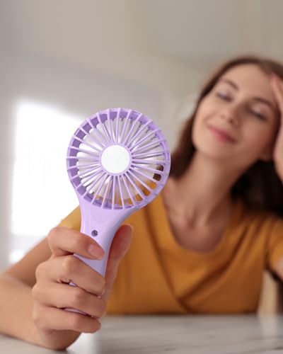 TriPole Portable Mini Handheld Fan, Rechargeable Small Eyelash Fan, Purple - color: Purple
