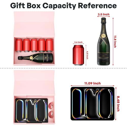 RYDDOY Pink Gift Box, 13.8x9.5x4.3'' Large Gift Boxes with Lids - color: Pink, size: 13.8 x 9.5 x 4.3 Inch