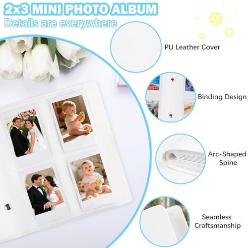 Ruibytree 320 Pocket Album for Instax Mini & Polaroid 2x3" Photo, ClayWhite - color: Clay White