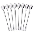 Hiware 8-Piece 9-Inch Long Handle Iced Tea Spoon, Coffee Spoon, Ice Cream Spoons, Stainless Steel Cocktail Stirring Spoons - color: Silver