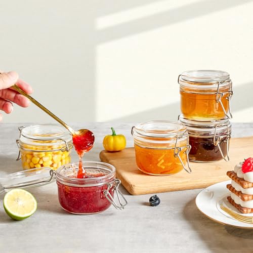 ComSaf Small Glass Spice Jars with Airtight Lids 4 oz 12 Pack Mason Pantry - size: 4 fl oz x 12