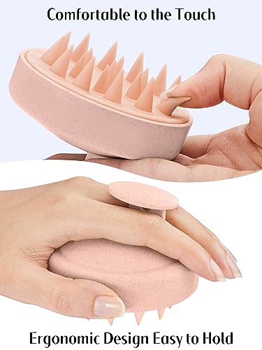 HEETA Scalp Massager Hair Growth Scrubber for Dandruff Removal Hair Care - color: New Light Pink