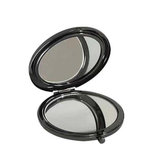 MIHAGUTY Magnifying Compact Mirror for Purses with 2 x 1x Magnification, Folding Mini Pocket Double Sided Travel Makeup Mirror,Perfect for Purse, Pocket Mirror for Gift (Black) - color: Black, size: 0"L x 0"W