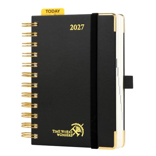 POPRUN 2027 Daily Planner One Page Per Day, 4.25" x 6.25" Small Calendar - color: Black, size: Small - 4.25" x 6.25", style: Calendar Year 2027