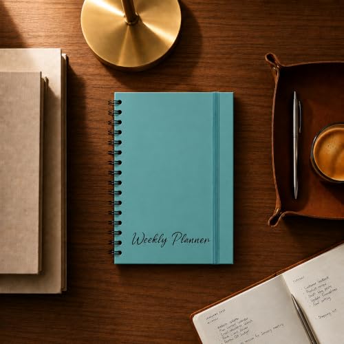 Nextnoid A5 Undated Weekly Planner with Goal & Habit Tracker, Turquoise - color: Turquoise, style: b-Weekly Undated