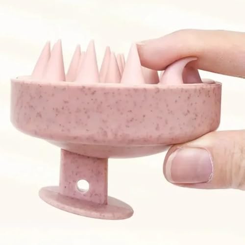 INVODA 4PCS Scalp Massage Brushes Ultra-Soft Silicone Shampoo Brushes for Deep Cleaning & Relaxation – Gentle Hair Care for All Hair Types (Men, Women, Pets) Ergonomic Shower Brush Set - color: Wheat Straw 4pcs