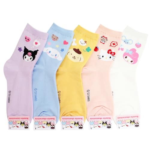 Kikiyasocks Socksense Hello K Character Series Women's Original Crew Socks (Mobile_5pairs)