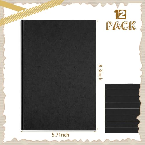 Henoyso 12 Pcs A5 Blank Notebook Journal Hardcover Sketchbook, 8.3 x 5.7 in - color: Black, size: 8.3x5.7 Inch