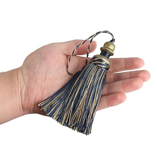 4 Pack Tassel Key Tassel with Loops for Home Decoration - color: Mix Navy, size: 4 Pack