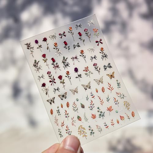 Nail Stickers 5D Embossed Self-Adhesive Nail Art - color: Amber Whisper